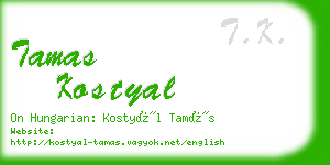 tamas kostyal business card